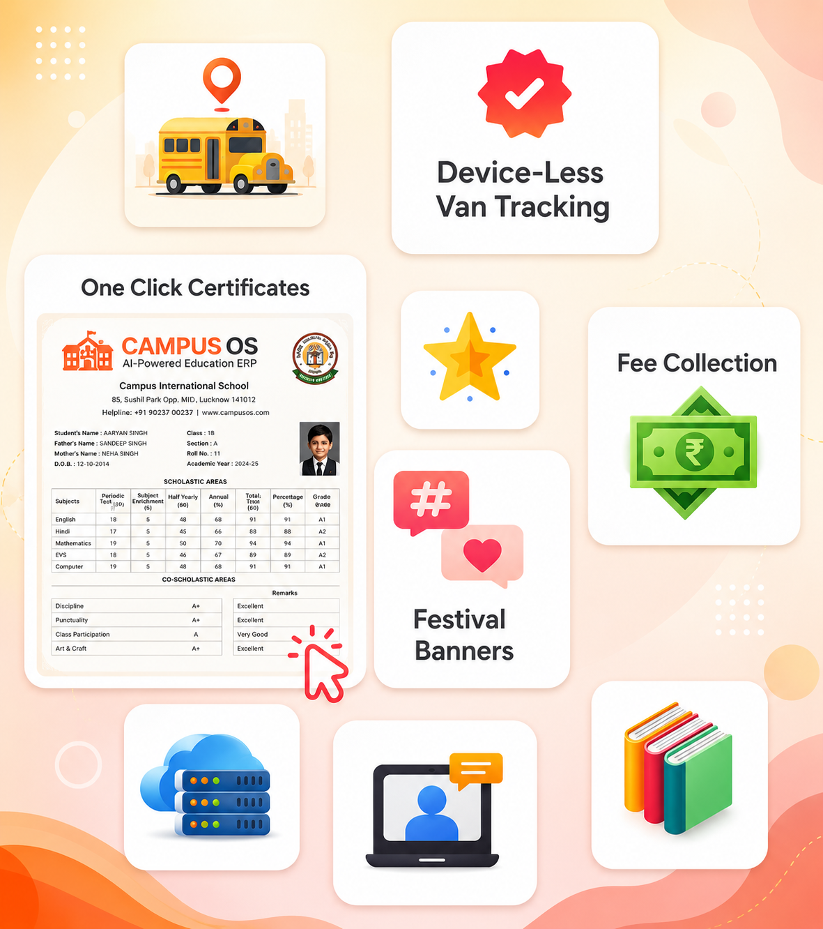 Campus OS AI Powered School ERP Software Dashboard for Schools